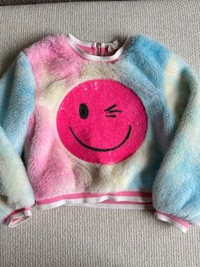Girls Rainbow Crop Sweater